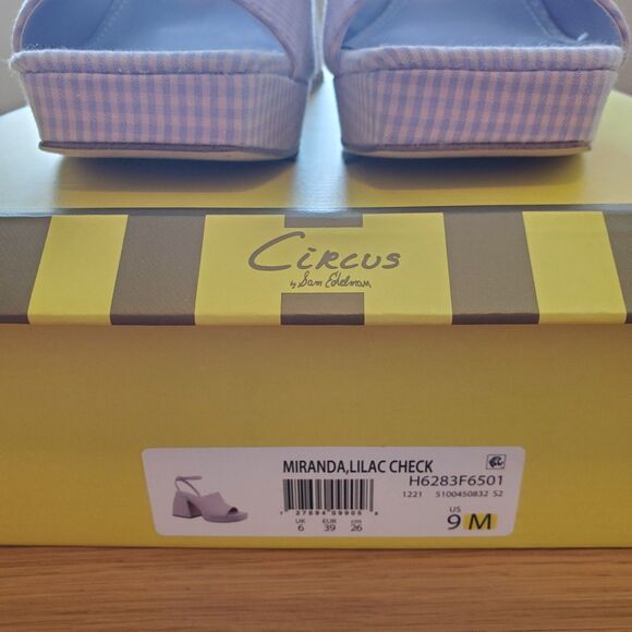NEW Sam Edelman Circus Miranda Lilac Check Heels - Picture 15 of 15